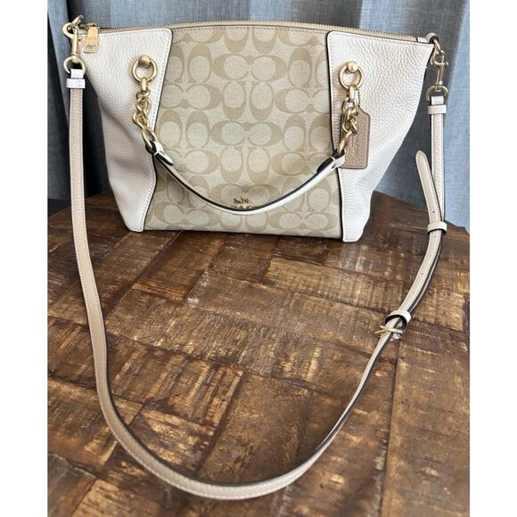 Coach Kacey Satchel Colorblock/Blocked Signature Canvas - Picture 2 of 16